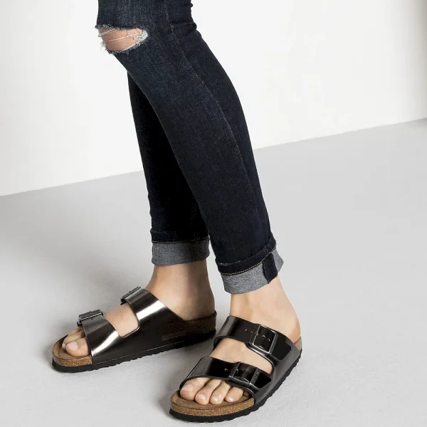 Arizona Soft Footbed Leather Metallic Anthracite - Image 3