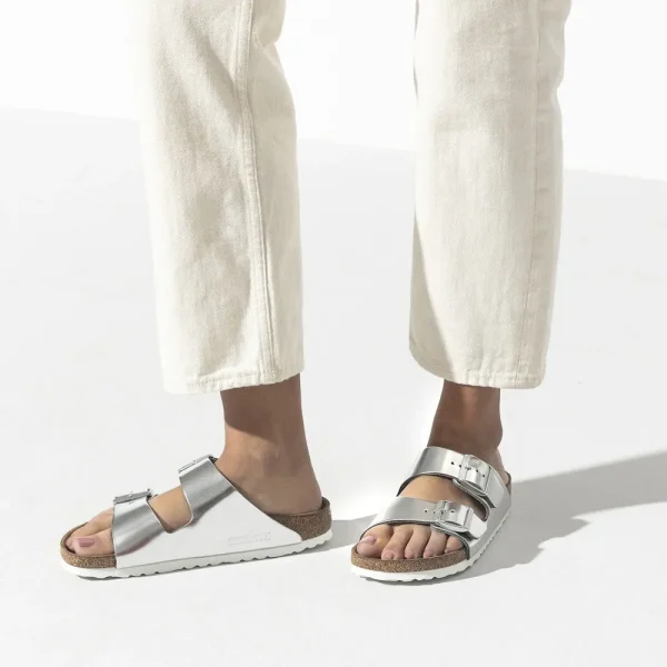 Arizona Soft Footbed Leather Metallic Silver - Image 3