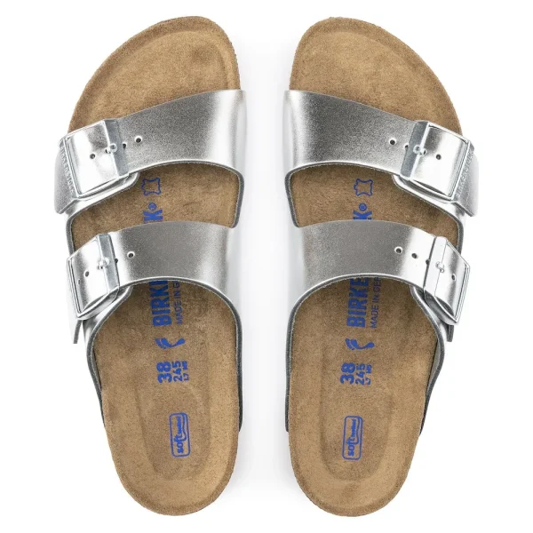 Arizona Soft Footbed Leather Metallic Silver - Image 5