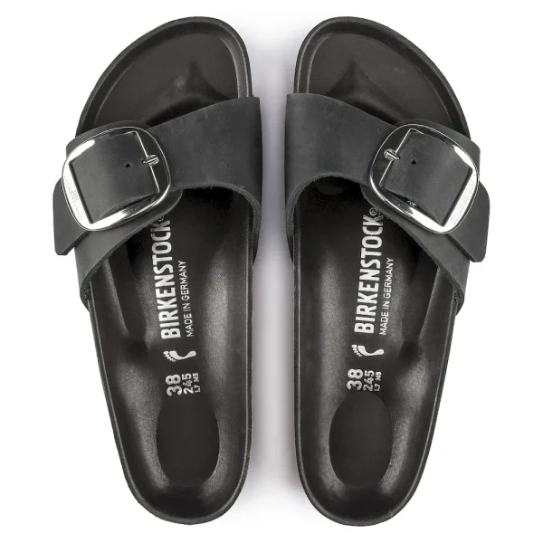 Madrid Big Buckle Oiled Leather Black - Image 5