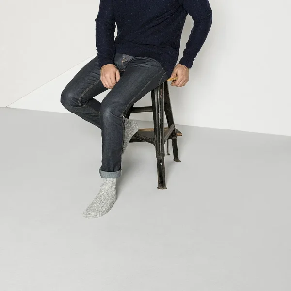 Cotton Slub Men Cotton-Polyamide-Elastane Gray/White - Image 3