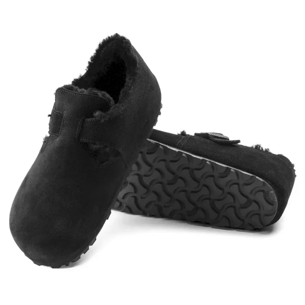 London Shearling Suede Leather Black - Image 4