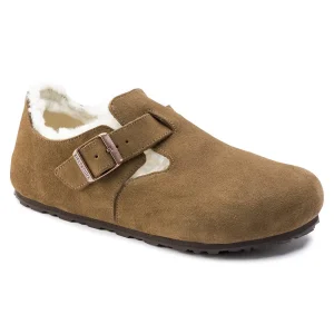 London Shearling Suede Leather Dark Tea