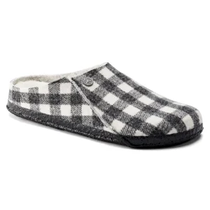 Zermatt Shearling Wool Felt Plaid White