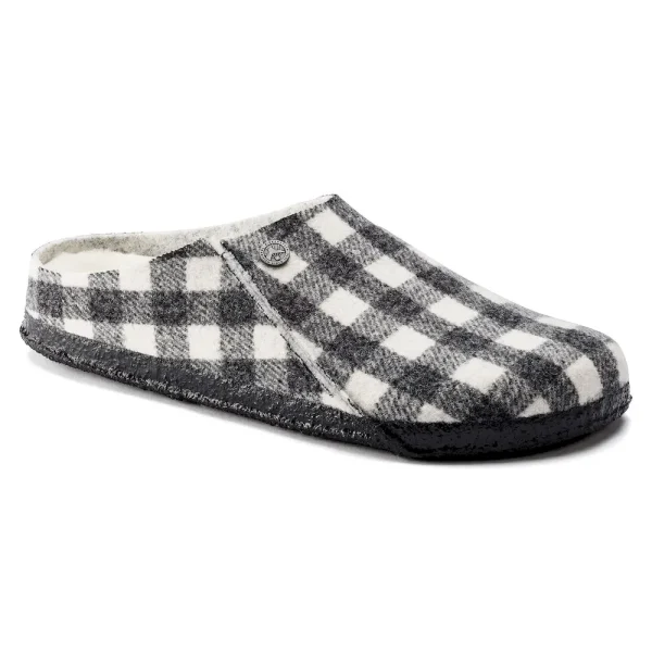 Zermatt Shearling Wool Felt Plaid White