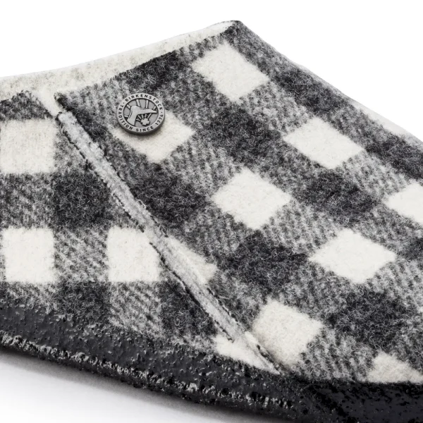 Zermatt Shearling Wool Felt Plaid White - Image 7
