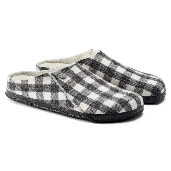 Zermatt Shearling Wool Felt Plaid White - Image 5