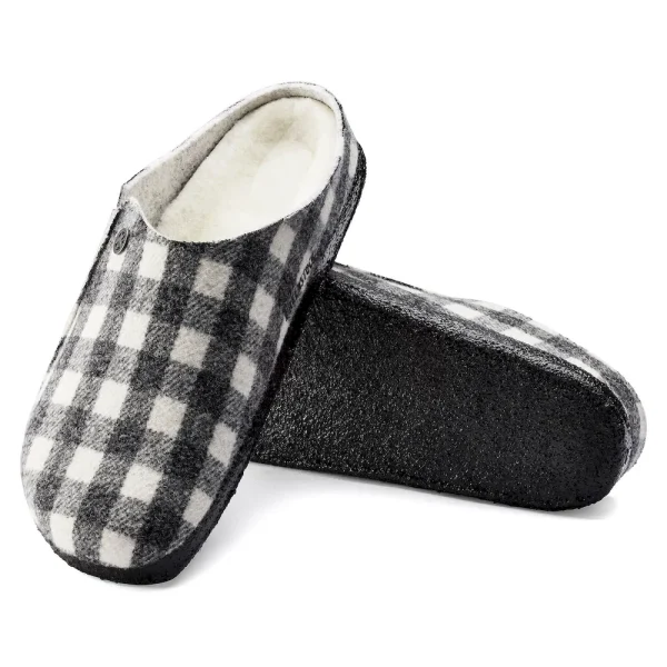 Zermatt Shearling Wool Felt Plaid White - Image 3
