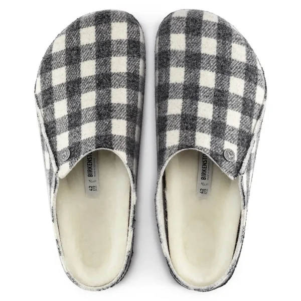 Zermatt Shearling Wool Felt Plaid White - Image 4