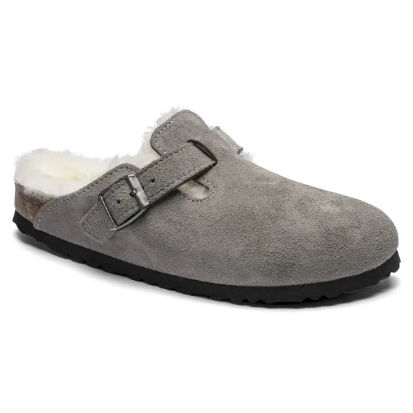 Boston Shearling Suede Leather Stone Coin