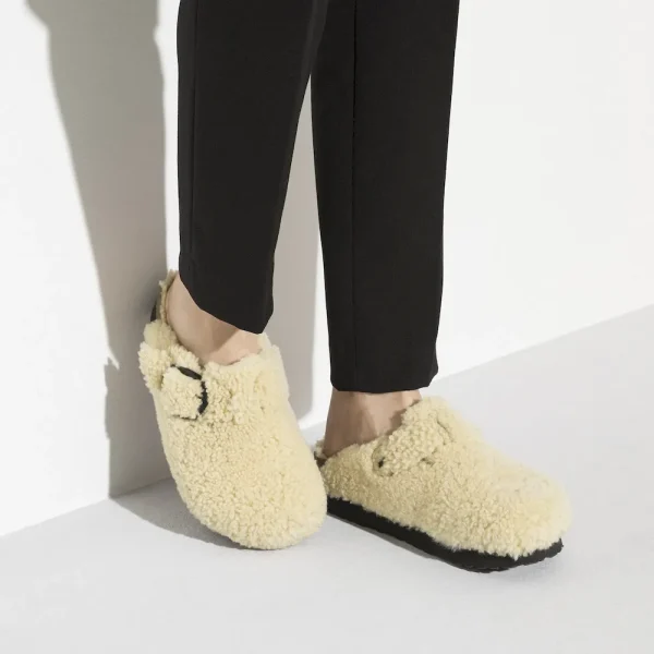 Boston Big Buckle Flex Platform Shearling Teddy Eggshell - Image 3