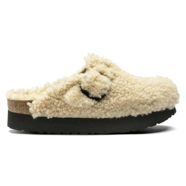 Boston Big Buckle Flex Platform Shearling Teddy Eggshell - Image 7
