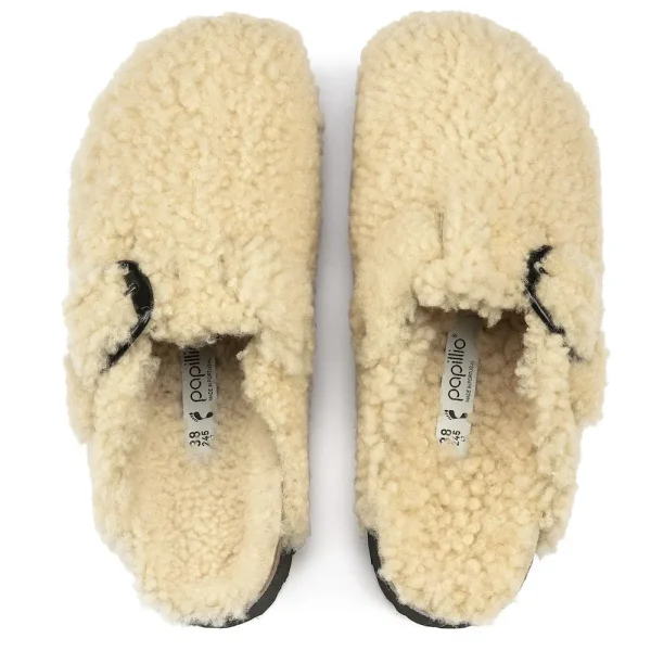 Boston Big Buckle Flex Platform Shearling Teddy Eggshell - Image 5