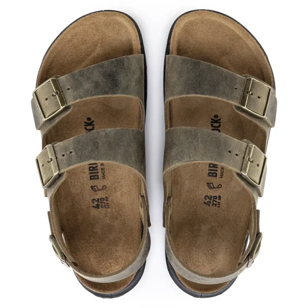 Milano Crosstown Men Oiled Leather Faded Khaki - Image 5