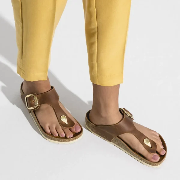 Gizeh Big Buckle Oiled Leather Cognac - Image 3