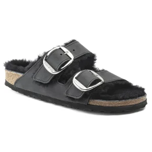 Arizona Big Buckle Shearling Oiled Leather Black