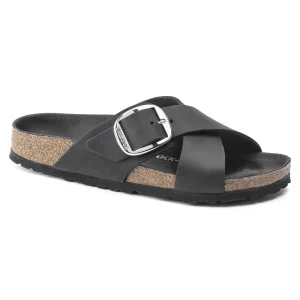Siena Big Buckle Oiled Leather Black