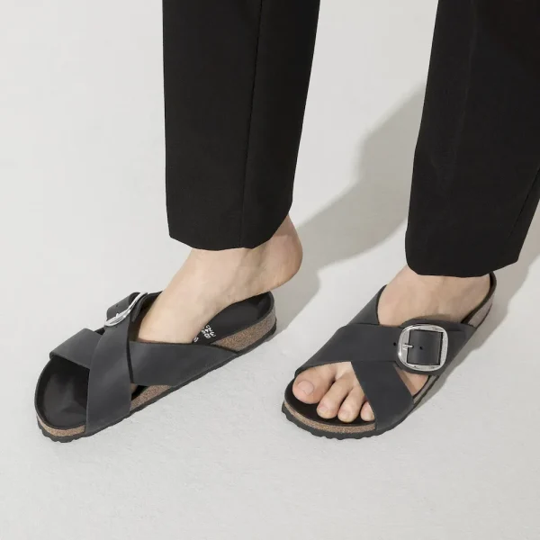 Siena Big Buckle Oiled Leather Black - Image 9