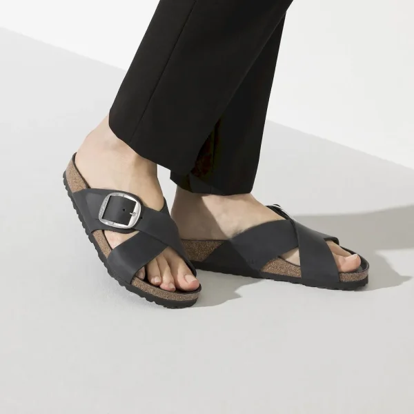 Siena Big Buckle Oiled Leather Black - Image 3