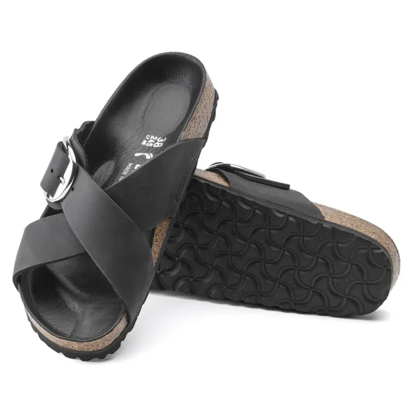 Siena Big Buckle Oiled Leather Black - Image 4