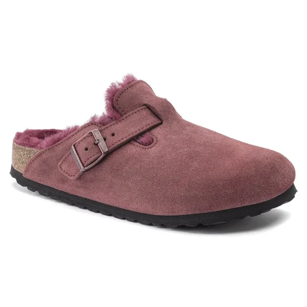 Boston Shearling Suede Leather Maroon