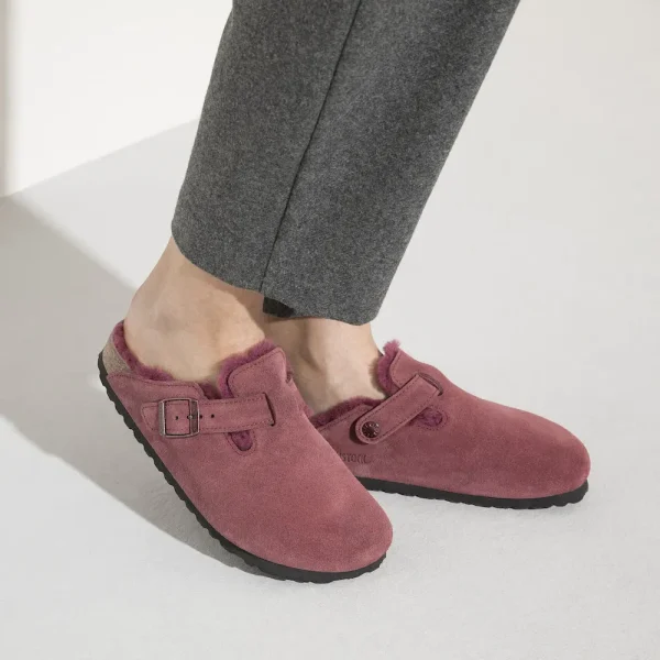 Boston Shearling Suede Leather Maroon - Image 3