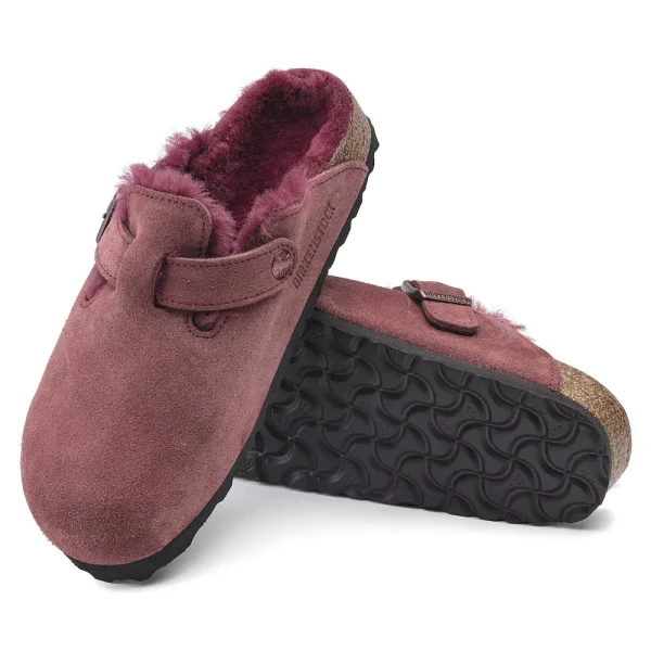 Boston Shearling Suede Leather Maroon - Image 4