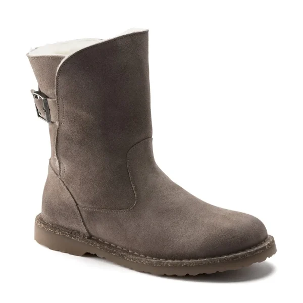 Uppsala Shearling Suede Leather Desert Dust Gray Taupe