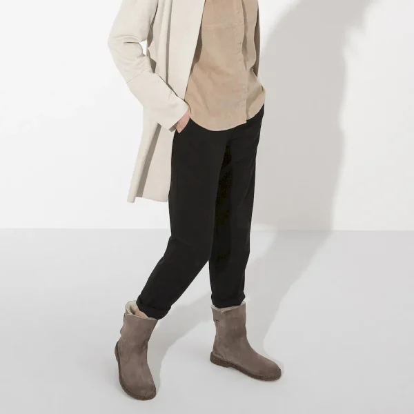 Uppsala Shearling Suede Leather Desert Dust Gray Taupe - Image 2