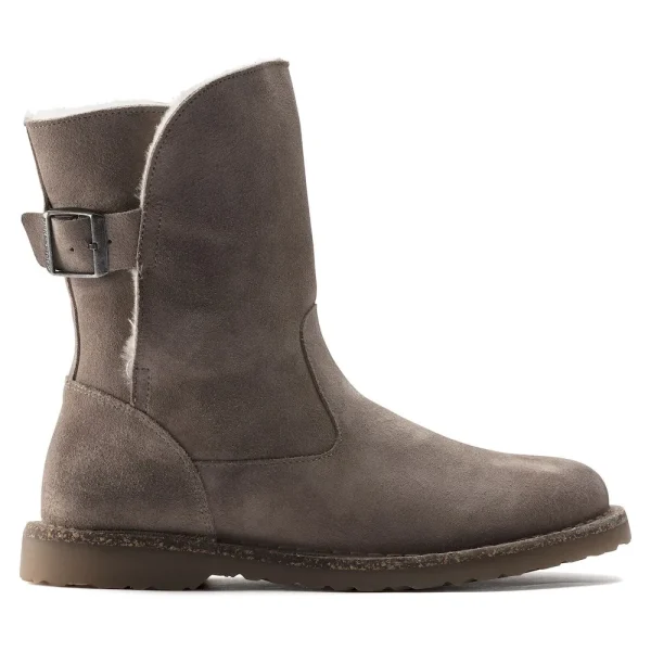 Uppsala Shearling Suede Leather Desert Dust Gray Taupe - Image 7