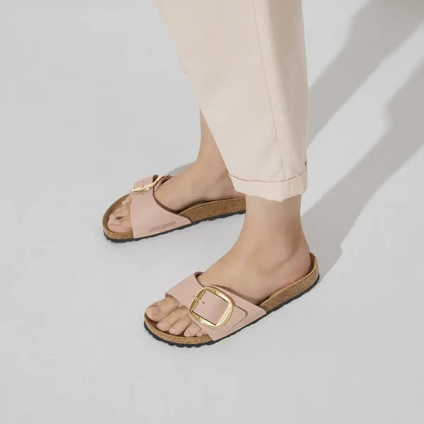 Madrid Big Buckle Nubuck Leather Old Rose - Image 3