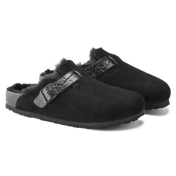 Boston Shearling Suede Leather Black - Image 4