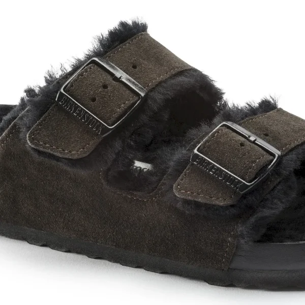 Arizona Shearling Suede Leather Mocha/Black - Image 6