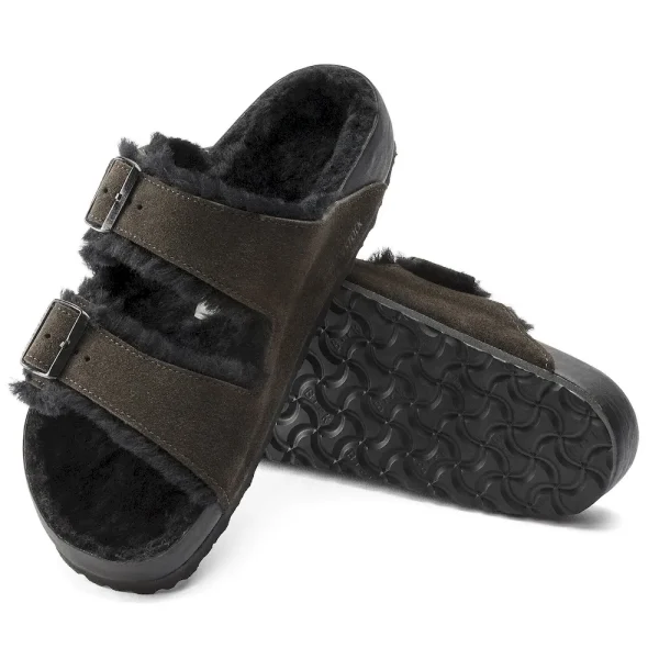 Arizona Shearling Suede Leather Mocha/Black - Image 2