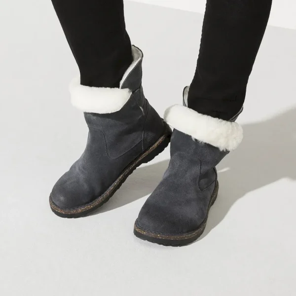 Uppsala Shearling Suede Leather Graphite - Image 9