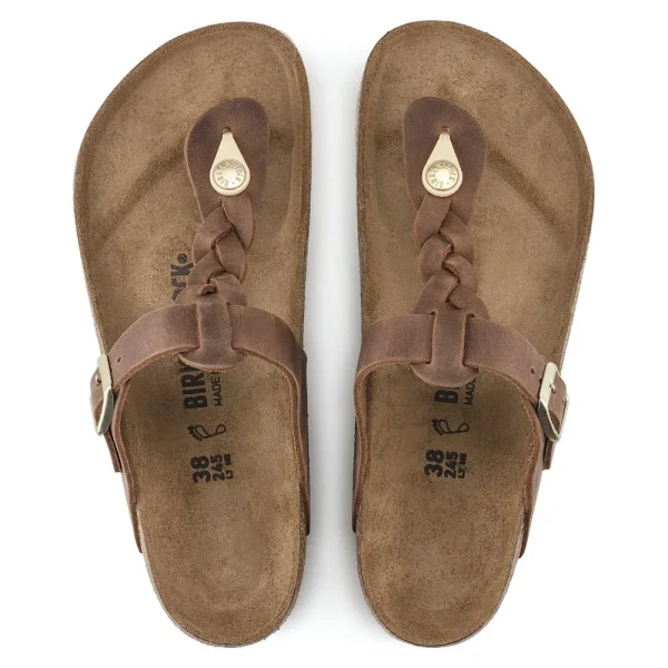 Gizeh Braided Oiled Leather Cognac - Image 5