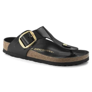 Gizeh Big Buckle Natural Leather Patent High Shine Black