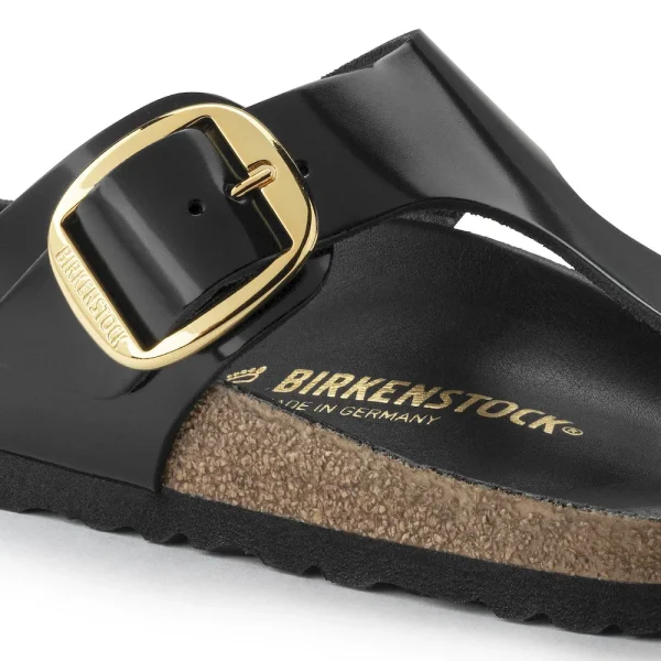 Gizeh Big Buckle Natural Leather Patent High Shine Black - Image 8