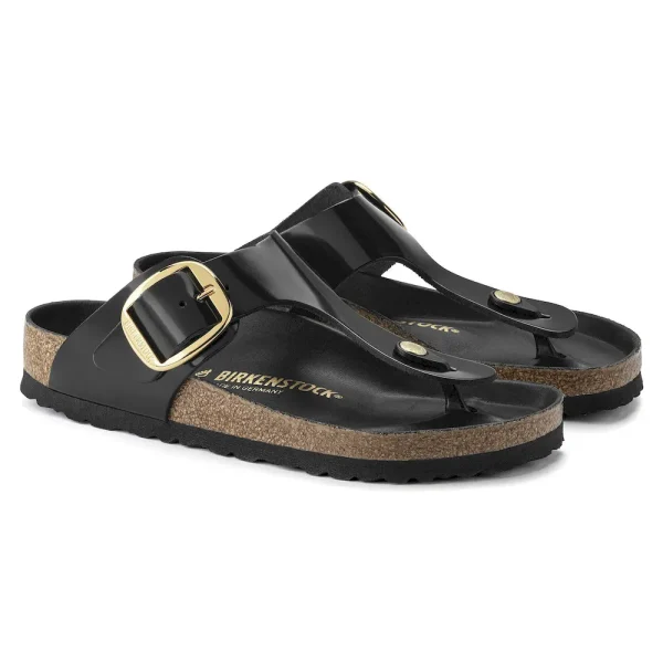 Gizeh Big Buckle Natural Leather Patent High Shine Black - Image 6