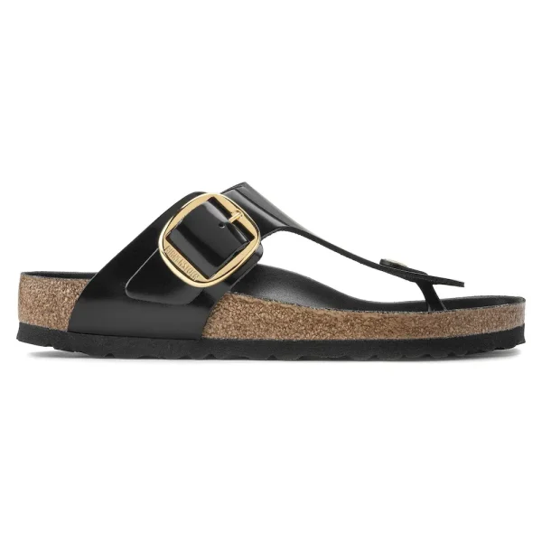 Gizeh Big Buckle Natural Leather Patent High Shine Black - Image 7