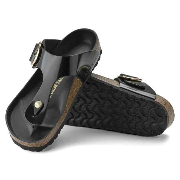 Gizeh Big Buckle Natural Leather Patent High Shine Black - Image 4