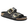 Arizona Big Buckle Natural Leather Patent High Shine Black