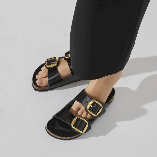 Arizona Big Buckle Natural Leather Patent High Shine Black - Image 9