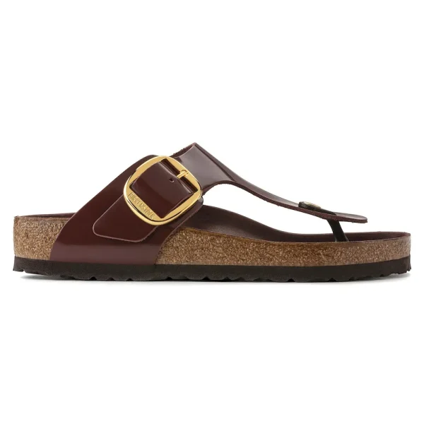 Gizeh Big Buckle Natural Leather Patent High Shine Chocolate - Image 7