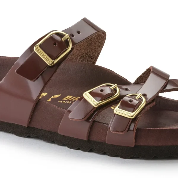 Franca Natural Leather Patent High Shine Chocolate - Image 8