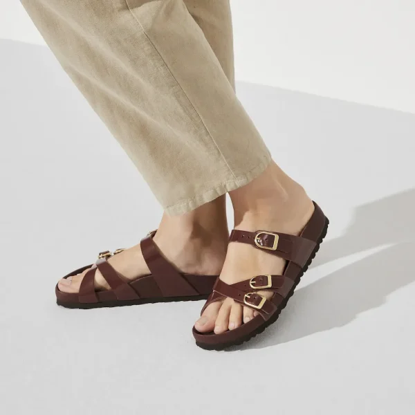 Franca Natural Leather Patent High Shine Chocolate - Image 3