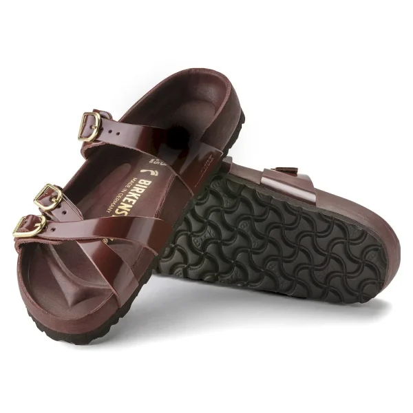 Franca Natural Leather Patent High Shine Chocolate - Image 4