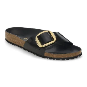 Madrid Big Buckle Natural Leather Patent High Shine Black