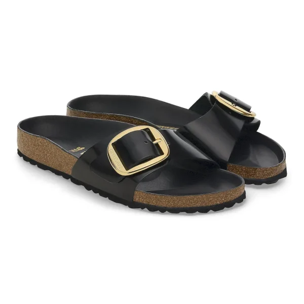 Madrid Big Buckle Natural Leather Patent High Shine Black - Image 4