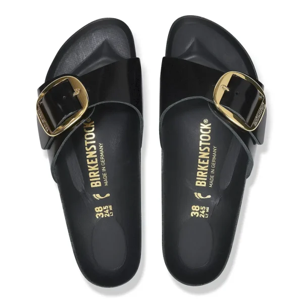 Madrid Big Buckle Natural Leather Patent High Shine Black - Image 3